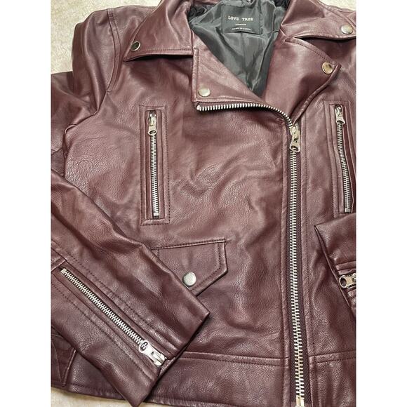Faux Brown‎ Leather Jacket Size Medium - Picture 4 of 7
